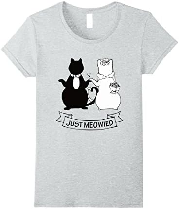 Women's Just Meowied Funny T-Shirt Artistic New Couple Gift XL Heather Grey