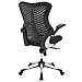 Modway Charge Ergonomic Managerial Mesh Office Chair with Flip-Up Padded Arms, Black