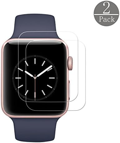 [2-Pack]Apple Watch 42mm Screen Protector,Cabras Tempered Glass Screen Protector HD Clear [Scratch Resistant],[Bubble Free ],[Easy Installation] for Apple Watch Series 1, Series 2