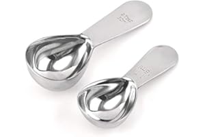 2 Pack SHENGQIDZ Stainless Steel Measuring Coffee Scoop 2&1 tablespoon Short Handle Tablespoon Measuring Spoons for Coffee Tea Sugar (15 ml & 30 ml)