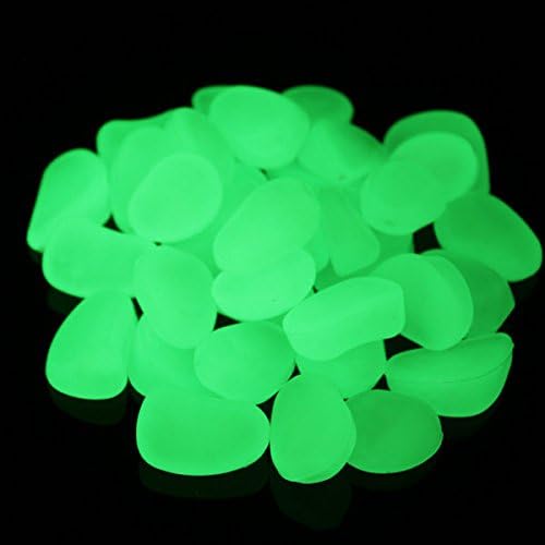 Hardscaping Materials - 100pcs Glow in The Dark Fish Tank Aquarium Pebbles,Glow Stones,Glowing Pebbles Luminous Stones for Outdoor Backyard Garden Gift Decoration, 305g/0.67lbs, 4/5''-1 1/2'' (Yellow Green)