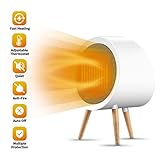 1000W/500W Electric Space Heater, Ceramic Portable Heater with Overheat Protection & Tip-Over Protection, Personal Quiet Heater for Home/Office/Bedroom/Bathroom/Outdoor