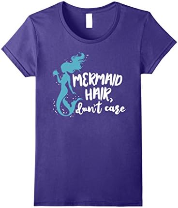 Womens Mermaid Tails Shirt - Mermaid Hair, Don't Care Large Purple