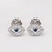 Lavishe Rhodium Plated 925 Sterling Silver Cubic Zirconia Mini Evil Eye Earrings for Women