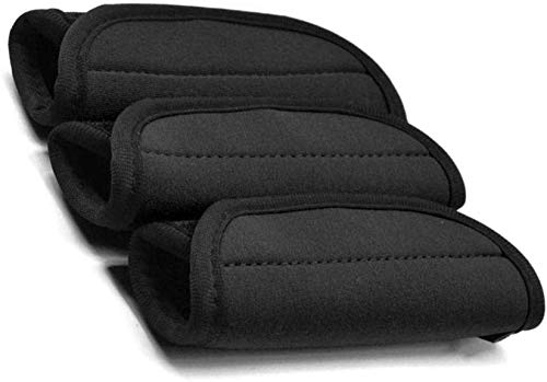 Pack of 3 Comfort Neoprene Handle Wraps Grip/Identifier for Travel Bag Luggage Suitcase (BLACK)