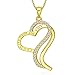 Victoria Jewelry “I Love You To The Moon and Back” Sterling Silver Heart Pendant Necklace, Love Gifts for Women (gold)