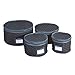 Richards Homewares Micro Fiber Deluxe Plate Case, Set of 4- Black With Charcoal Trim, 1-Pack