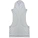 YiZYiF Men's Hooded Gym Tank Tops Bodybuilding Stringer Muscle Workout Shirts Grey Large