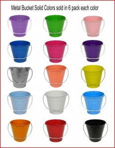 6 pack Metal Bucket, Red 7.5 x 7.5" total For 6 pc, click and pick color and size. - Thumbnail 2