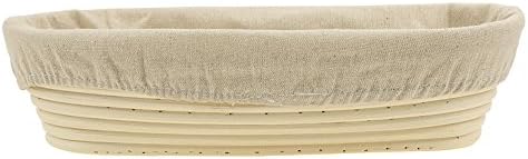 Saftebay Banneton Bread Dough Proofing Rising Rattan Basket/Oval Prooving Brotform Set Dough Box (12 inch)