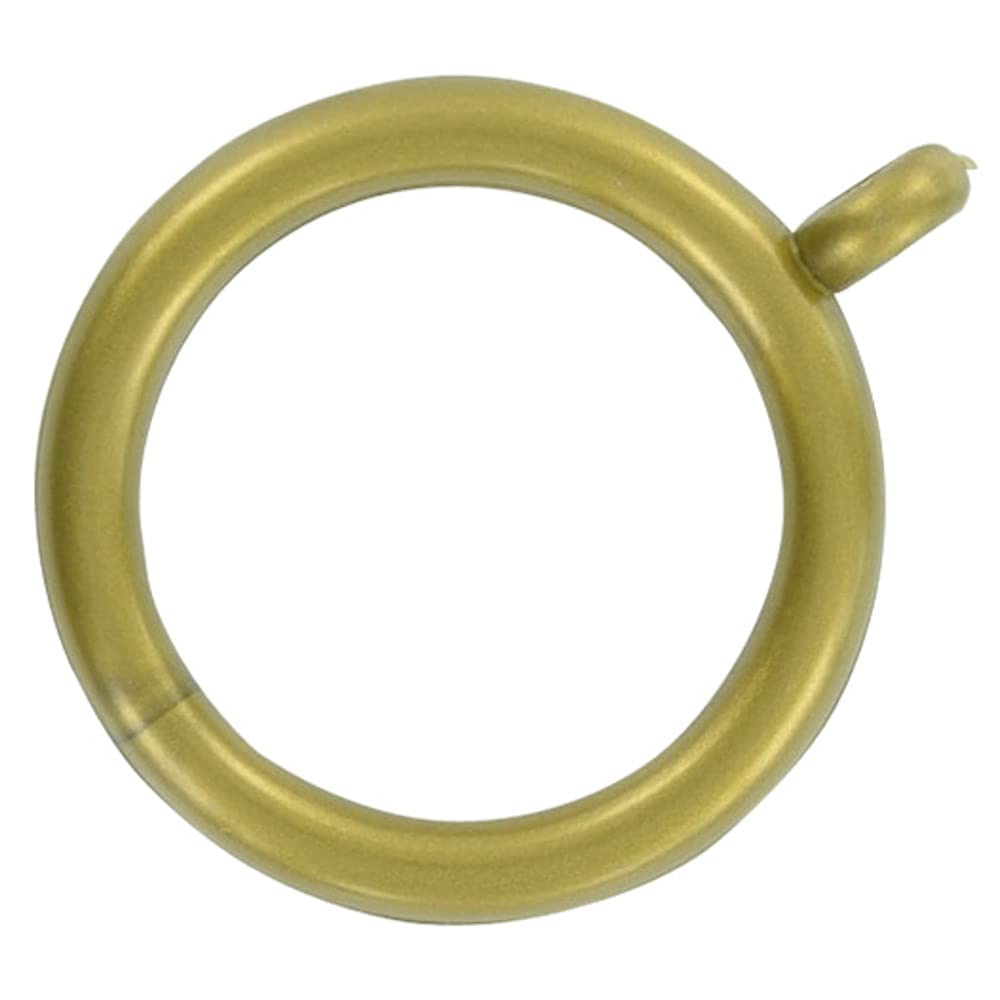 Merriway BH03271 (24 Pcs) Plastic Curtain Drapery Pole Rod Rings with Fixed Eye, Inner Diameter 35mm (1.3/8 inch) Outer Diameter 45mm (1.3/4 inch) Antique Brass - Pack of 24 Pieces