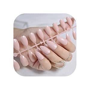 Amazon.com : False Nails Short Oval Sharp Solid Dark Brown ...