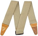 Fender Vintage Tweed Guitar Strap 44-49.5 in Yellow Gold F Logo Reinforced Ends view 2