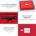 Zober Christmas Ornament Storage Box - Stores 64 Ornaments - Non-Woven, Tear- Proof Christmas Ornament Storage Containers - 3 Inch Cube Compartments - Red