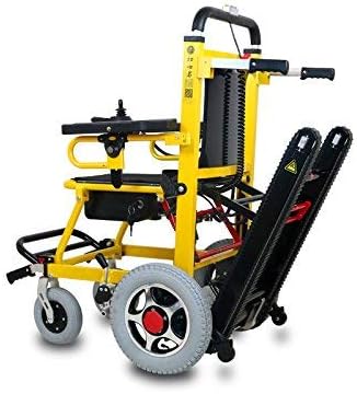 Fabio Lightweight, Foldable, Heavy Duty, 26AH Lithium Battery, Three Motor Electric Wheelchair,Mobile Stairlift-Can Climb Up and Down Stairs (Yellow)