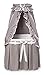 Badger Basket Majesty Canopy Bassinet - Rocking Baby Cradle with Mattress, Bedding Set, Storage Shelf, Caster Wheels, and Draped Canopy - Oval Nursery Sleeper - Gray/White