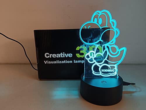 XOIDMIVC Yoshi Night Light, Mario Lamp16 Color RGB Touch Remote Controller Yoshi Light Children\'s Room Decoration Table Lamp for Christmas Lighting Gift