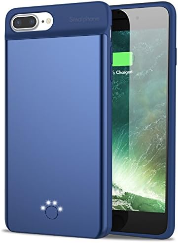 iPhone 7 Plus Battery Case,Smaiphone Ultra Thin Extended Rechargeable Battery Case for iPhone 7 Plus / iPhone 6 Plus / iPhone 6s Plus with 4000mAh Capacity (5.5"- Blue - iPhone 7 Plus)