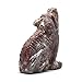 Nelson Creations, LLC 1.5 Inch Wolf Sitting Natural Soapstone Hand-Carved Animal Charm Totem Stone Carving Figurine