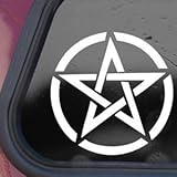 Pentagram White Decal Sticker Laptop Wall Notebook Car Die-cut White Decal Sticker