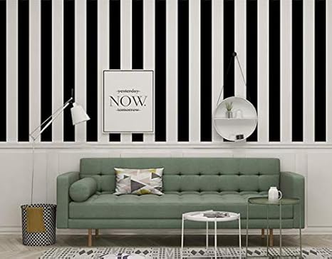Amazon 白黒グレー壁紙 北欧ストライプ 洋服店 寝室 リビングルーム 背景 壁紙 10m X 0 53m 壁紙