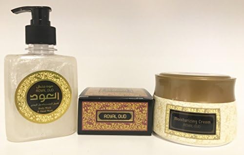 Luxury Royal Oud Assortment - Liquid Oud Hand & Body Soap - Royal Oud Body Moisturising Cream - Royal Oud Soap bar 125gm