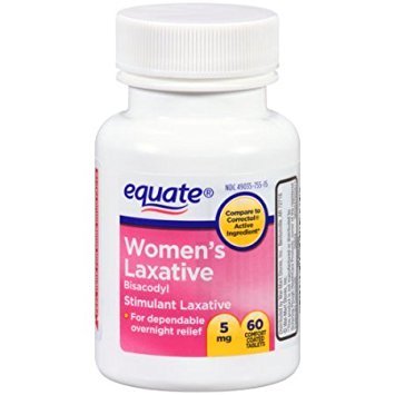 60 Ct Bottle Women's Laxative Tablets, Bisacodyl 5mg by Equate Compare to Correctol