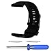 Replacement Band for Suunto Traverse Watch, Black Silicone Watch Band Fitness Bands Bracelet Sport Strap Wristband Accessory with Screwdriver for Suunto Traverse Series Watch