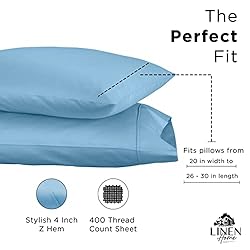 Linen Home 400 Thread Count Queen Pillowcase Set