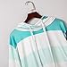 Womens Color Block Striped Sweatshirt Crewneck Long Sleeve Loose Pullover Tops Green