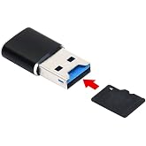 ChenYang USB 3.0 Micro SD Card Reader, Portable TF Memory Card Reader Adapter, Aluminum Shell 5Gbps High Speed MicroSD Card Reader for PC, Laptop, Camera