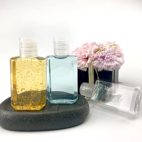 100 Pack 2oz Clear Empty Plastic Travel Bottles Bulk, Refillable Travel