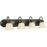 Allante 4-Light Vanity Light, Oil Rubbed Bronze Finish, Frosted Glass Shades, Dimmable, Bathroom Wall Fixture – Design House,