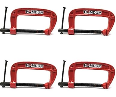 Homdum Heavy Duty G Clamp | C Type Clamping Tool | Set of 4 Pieces (4 inch)