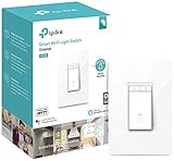 TP-LINK HS220 Kasa Smart WiFi Light Switch (1-Pack), Dimmer, Dim Lighting from Anywhere, Easy In-Wall Installation (Single-Pol Only),White (Renewed)