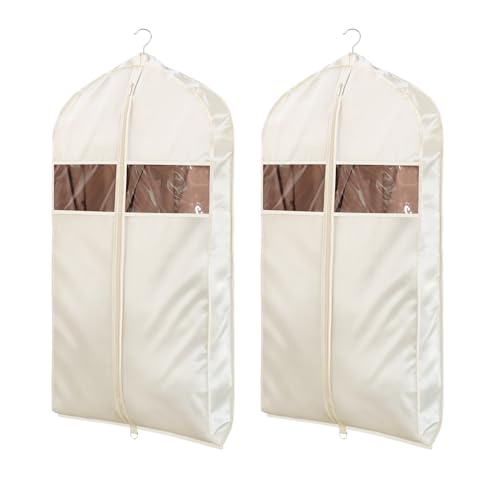 Univivi Garment Bags 43 Inch Soft Odorless Valuable Garment Bags with Clear Window Zipper Hanging Suit Bag with Gusset for Suits, Coats, Jackets
