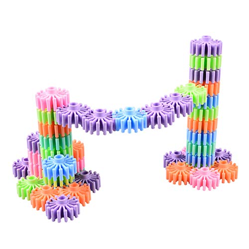 HAPPYMATY Building Blocks Snow Flakes Brain Flakes Interlocking Plastic Disc Set Education Building Discs STEM Educational Toys