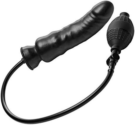 LongSN Female's Inflatable Plug Anales Set Pump with Push Release Button Backyard Pulled Bead Pneumatic Inflating Plug Anales Stimulate massger (Black)