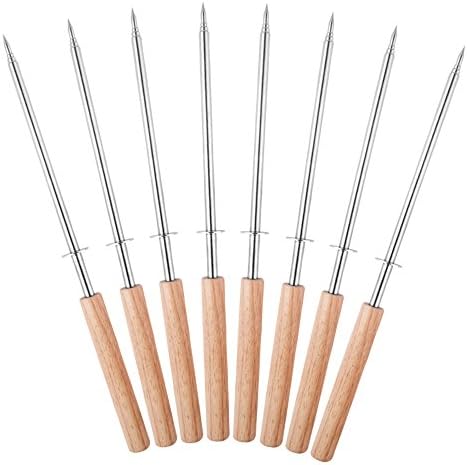 Sougem Barbecue Skewers, set of 8, Telescoping Barbecue Skewers, 11-25 Inches Kids Camping Campfire Fire Pit Accessories, FREE Pouch, For Camping, Campfire, Bonfire &amp; Outdoor Cookware Kit.