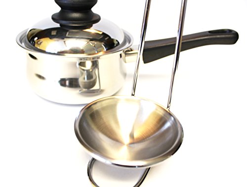 Vertical Spoon Rest / Spoon Holder / Ladle Holder – 4” stainless steel cup (holds all sizes / all utensils)