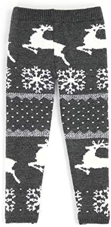 sissymini Santa Baby Wool Knitted Winter-Thick Thermal Christmas Legging (12M- 4T)