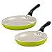 Cook N Home 8 and 9.5-Inch Nonstick Ceramic Coating Saute Fry Pan Set, Green