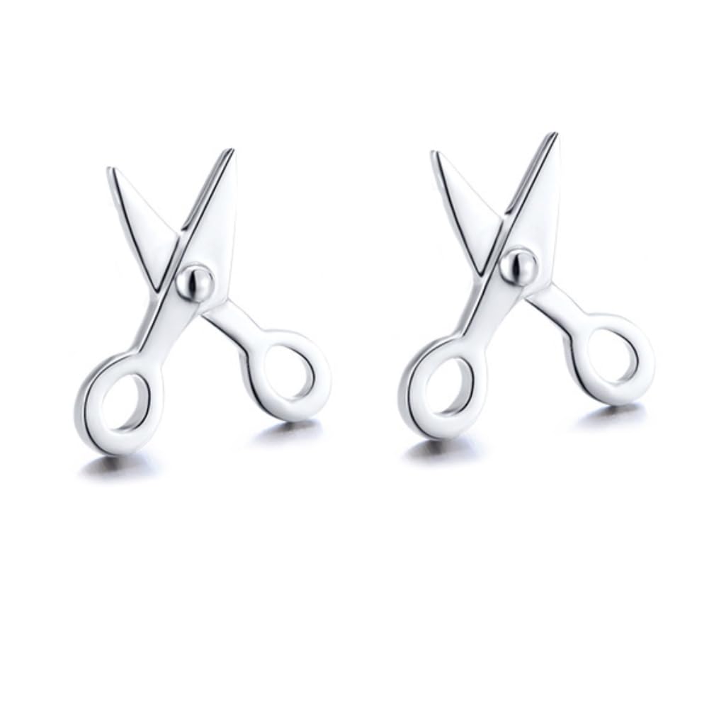 Helen de Lete Lovely Scissors 925 Sterling Silver Stud Earrings