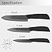 Dwave Ceramic Knife Set 3-Piece (Includes 6-inch Chef's Knife, 5-inch Utility Knife and 4-inch Fruit Paring Knife), with 3 Knife Sheaths for Each Blade (Black Blade)