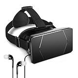 3D VR Headset - Emixc Virtual Reality Box Glasses Adjustable Lens Strap for 3.5-6.0 Inch Smartphone iPhone 7/6S/6 Plus/5/5S/SE Galaxy Note S6/S7 Edge 3D Movies Games - Black