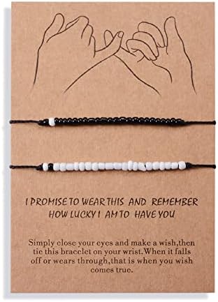 GBTBYS Couples Bracelets Pinky Promise Matching Bracelet Distance