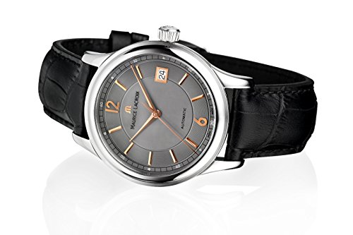 Maurice-Lacroix-Les-Classiques-Automatique-Date-LC6027-SS001-320-Herrenuhr-Automatik-Edelstahl-Gold-Saphirglas-Sichtboden-Gehuse-Edelstahl-Lederband-schwarz-Zifferblatt-anthrazit