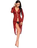 Avidlove Sexy Lingerie Gown Long Lace Robe See