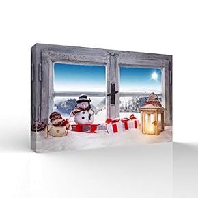 Canvas Wall Art Merry Christmas Pictures Home Wall Decorations for Bedroom Living Room Paintings Canvas Prints Framed - 12x18 inches