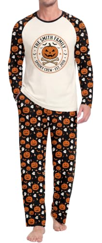 PrinStory Mens Pumpkin Pajama Set